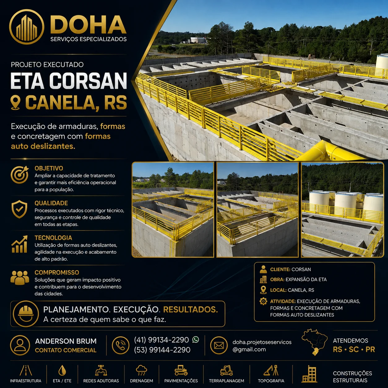 Obra da ETA CORSAN em Canela, Rio Grande do Sul