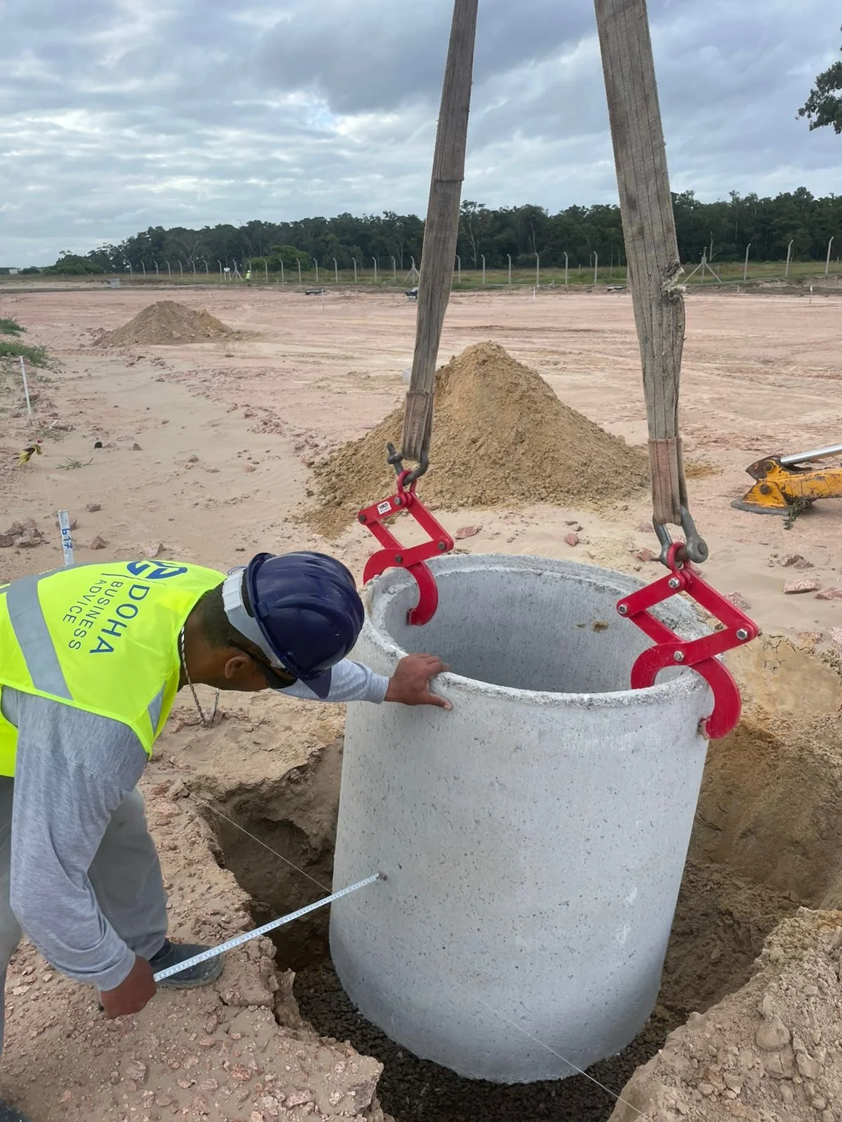 Execução de rede de drenagem em obra